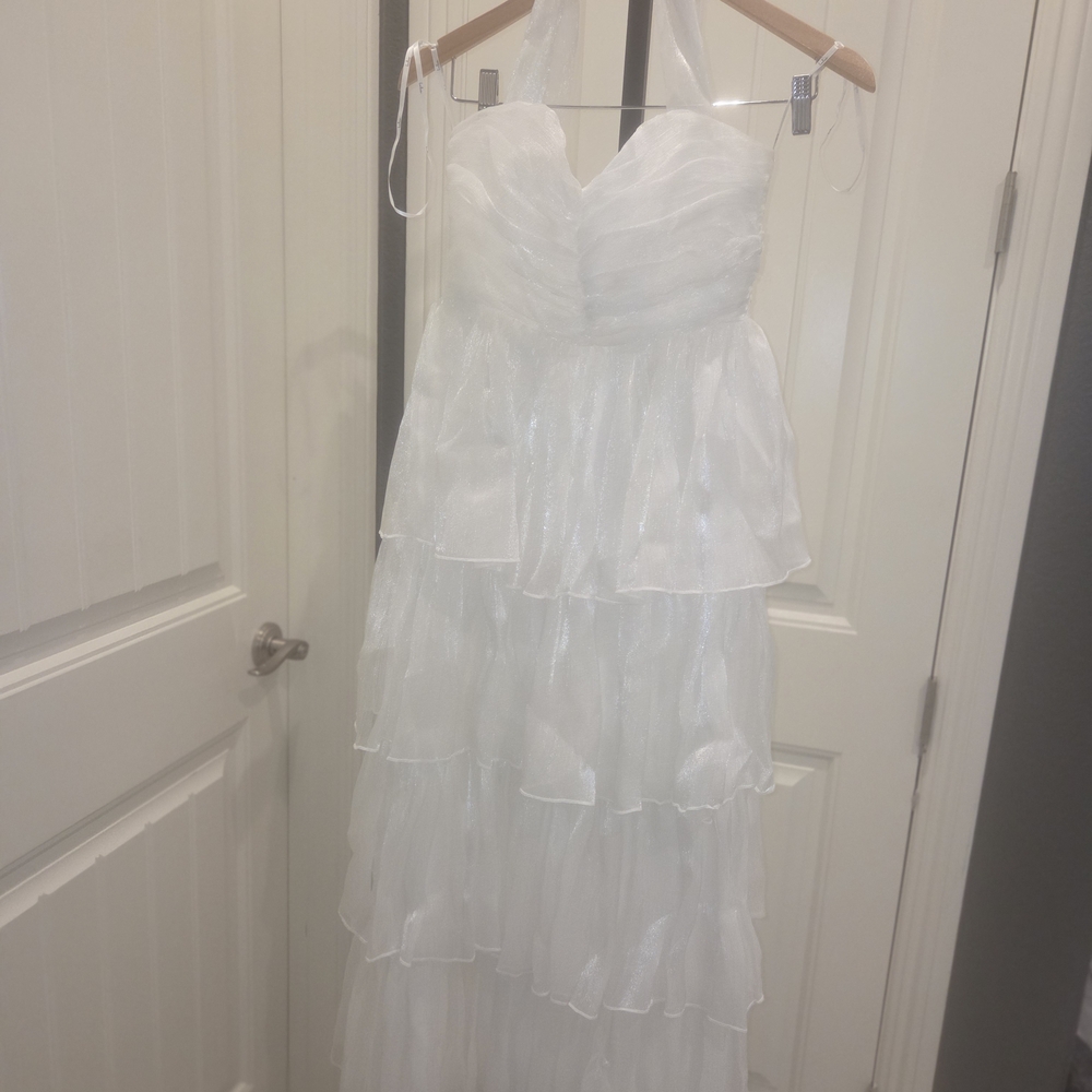 Lulu's White Halter Midi Dress